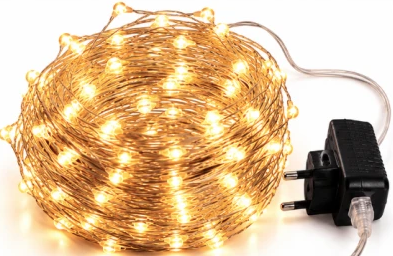 Instalatie Luminoasa LED ALB CALD cu 1000 LED 50 metri fir alb cupru 1500 58 Decorativa
